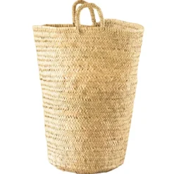 Grand panier en feuilles de palmier avec anse