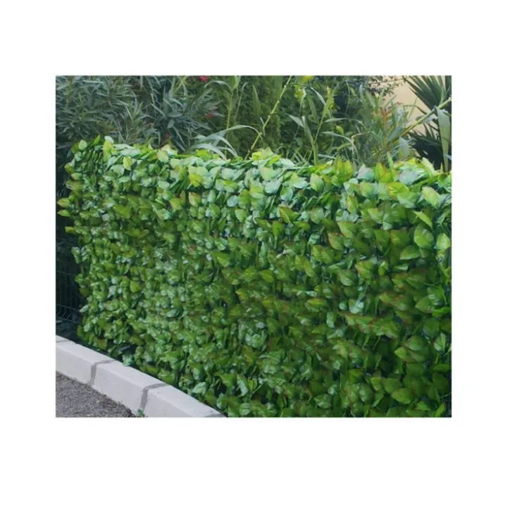 Haie végétale artificielle aspect feuilles de rosier JET7GARDEN