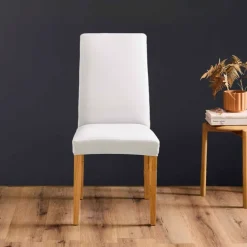 Housse de chaise extensible unie pour assise 40 à 50 cm