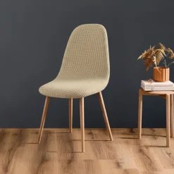 Housse de chaise scandinave extensible en tissu gaufré