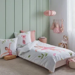 Housse de couette enfant percale de coton danseuse étoile