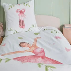 Housse de couette enfant percale de coton danseuse étoile