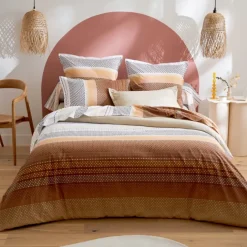 Housse de couette esprit géométrique en coton