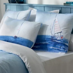 Housse de couette percale de coton voilier marin