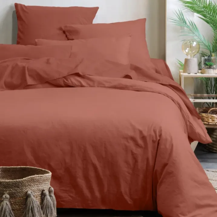 Housse de couette unie en coton bio