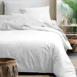 Housse de couette unie en coton bio