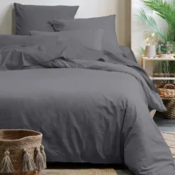 Housse de couette unie en coton bio