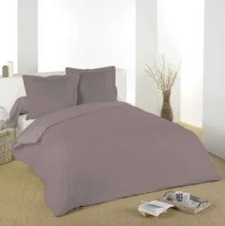 Housse de couette unie en coton