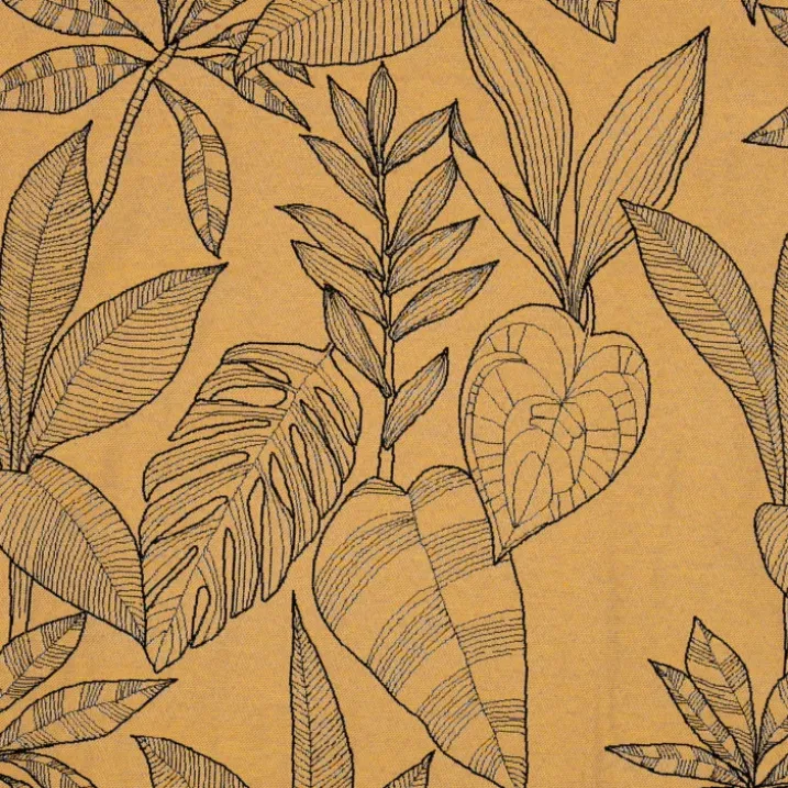 Housse de coussin aux feuilles stylisées