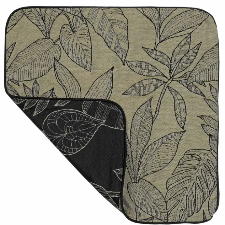 Housse de coussin aux feuilles stylisées