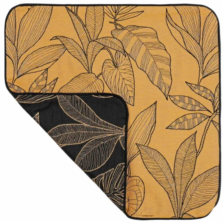 Housse de coussin aux feuilles stylisées