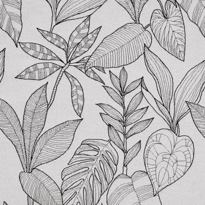 Housse de coussin aux feuilles stylisées