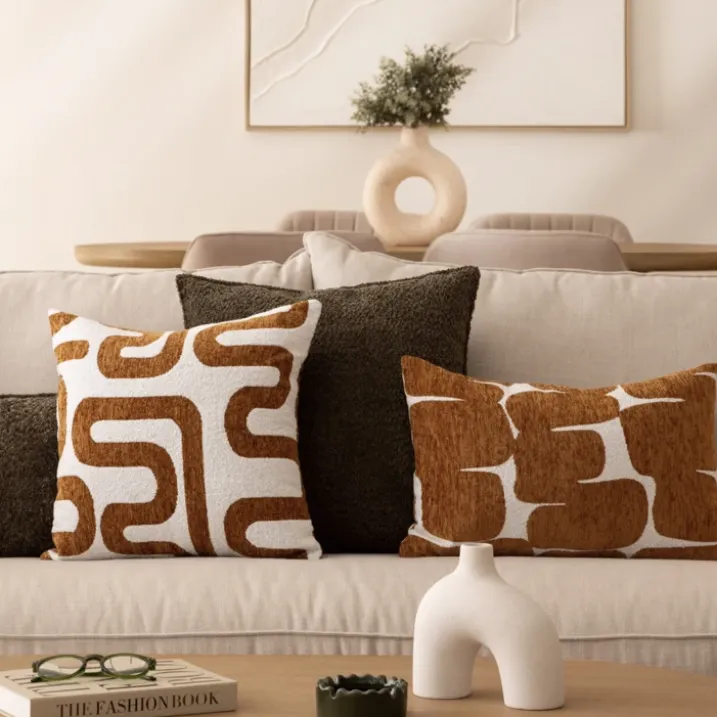 Housse de coussin chenille design