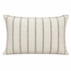 Housse de coussin 100% coton rayures rustiques LOURMARIN