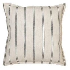Housse de coussin 100% coton rayures rustiques LOURMARIN