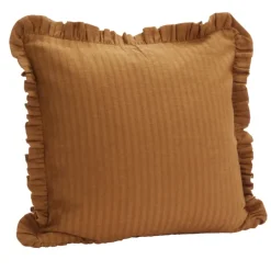 Housse de coussin en coton gaufré avec volant