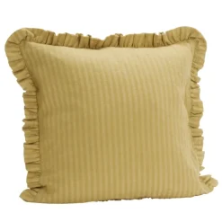 Housse de coussin en coton gaufré avec volant