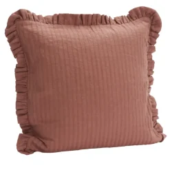 Housse de coussin en coton gaufré avec volant