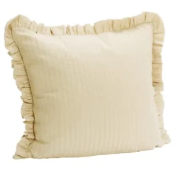 Housse de coussin en coton gaufré avec volant