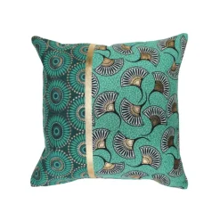 Housse de coussin en coton imprimé or