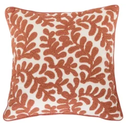 Housse de coussin en coton motif végétal