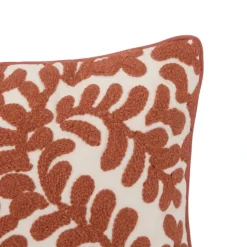 Housse de coussin en coton motif végétal