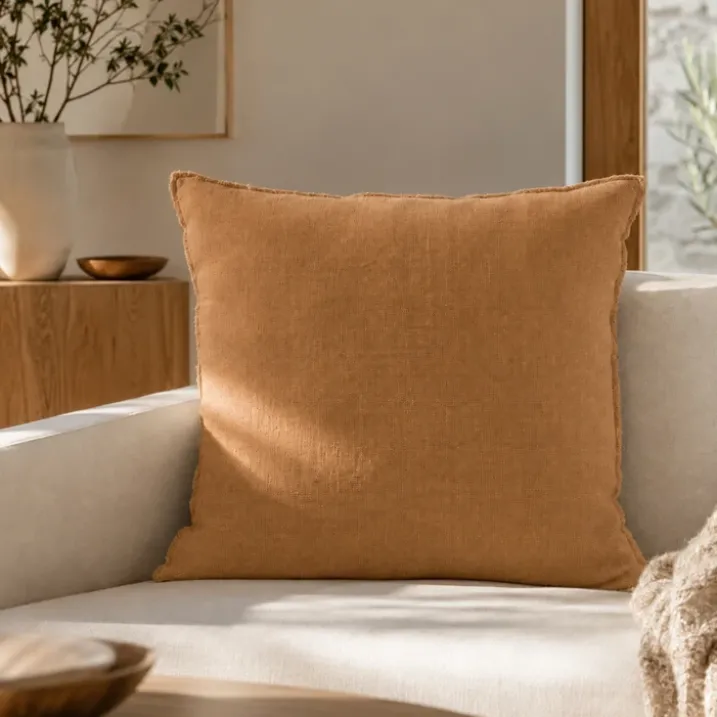 Housse de coussin en lin XXL 80x 80 cm CALIFORNIA HAOMY