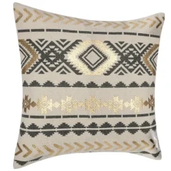 Housse de coussin ethnique et or
