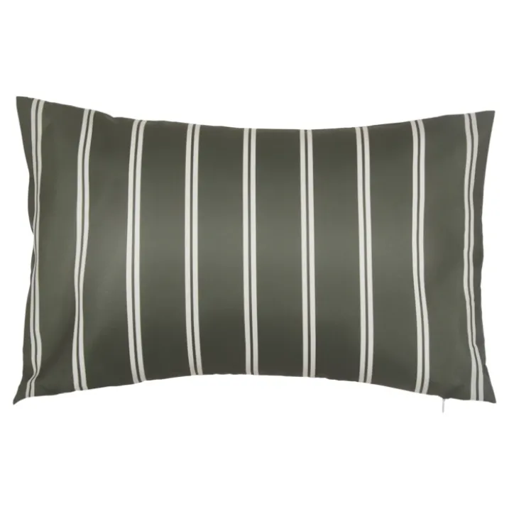 Housse de coussin extérieur rectangulaire à rayures