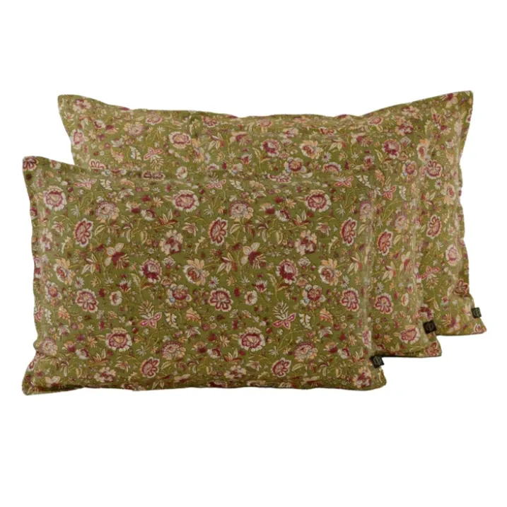 Housse de coussin floral en lin lavé SAMARA HAOMY