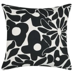 Housse de coussin imprimée graphique en coton
