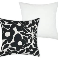Housse de coussin imprimée graphique en coton
