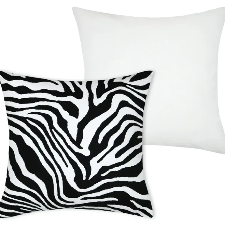 Housse de coussin imprimée motif zébré