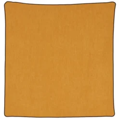 Housse de coussin passepoilée effet velours
