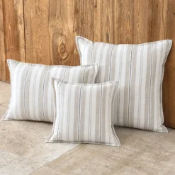 Housse de coussinrecto-verso 100% coton rayures tapissier LOURMARIN