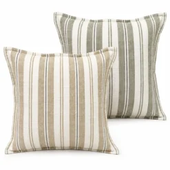 Housse de coussinrecto-verso 100% coton rayures tapissier LOURMARIN