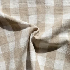 Housse de coussin recto-verso 100% coton rayures et vichy LOURMARIN