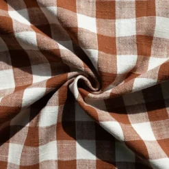 Housse de coussin recto-verso 100% coton rayures et vichy LOURMARIN