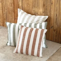 Housse de coussin recto-verso 100% coton rayures et vichy LOURMARIN