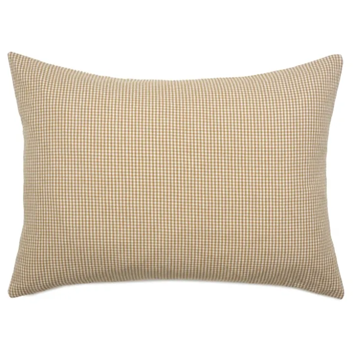 Housse de coussin vichy 100% coton lavé