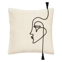 Housse de coussin visage en corde
