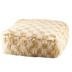 Housse de pouf damier en laine