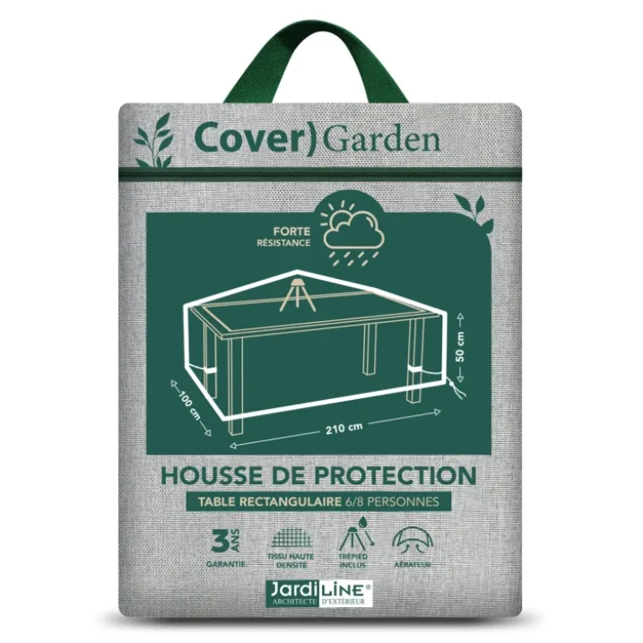 Housse de protection table de jardin rectangulaire