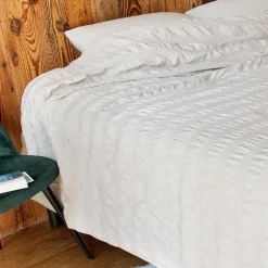 Jeté de lit Effet Seersucker