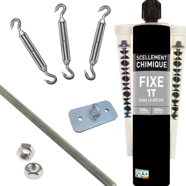 Kit d'accroche pour toile d'ombrage