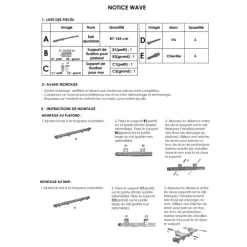 Kit rail extensible + Voilage poly-lin wave