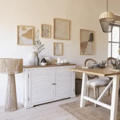 Lampadaire droit style jute
