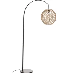 Lampadaire à effet rotin