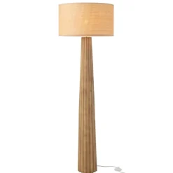 Lampadaire en bois avec abat-jour tissu