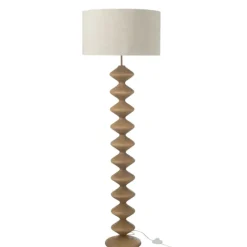 Lampadaire en bois de peuplier avec abat-jour tissu